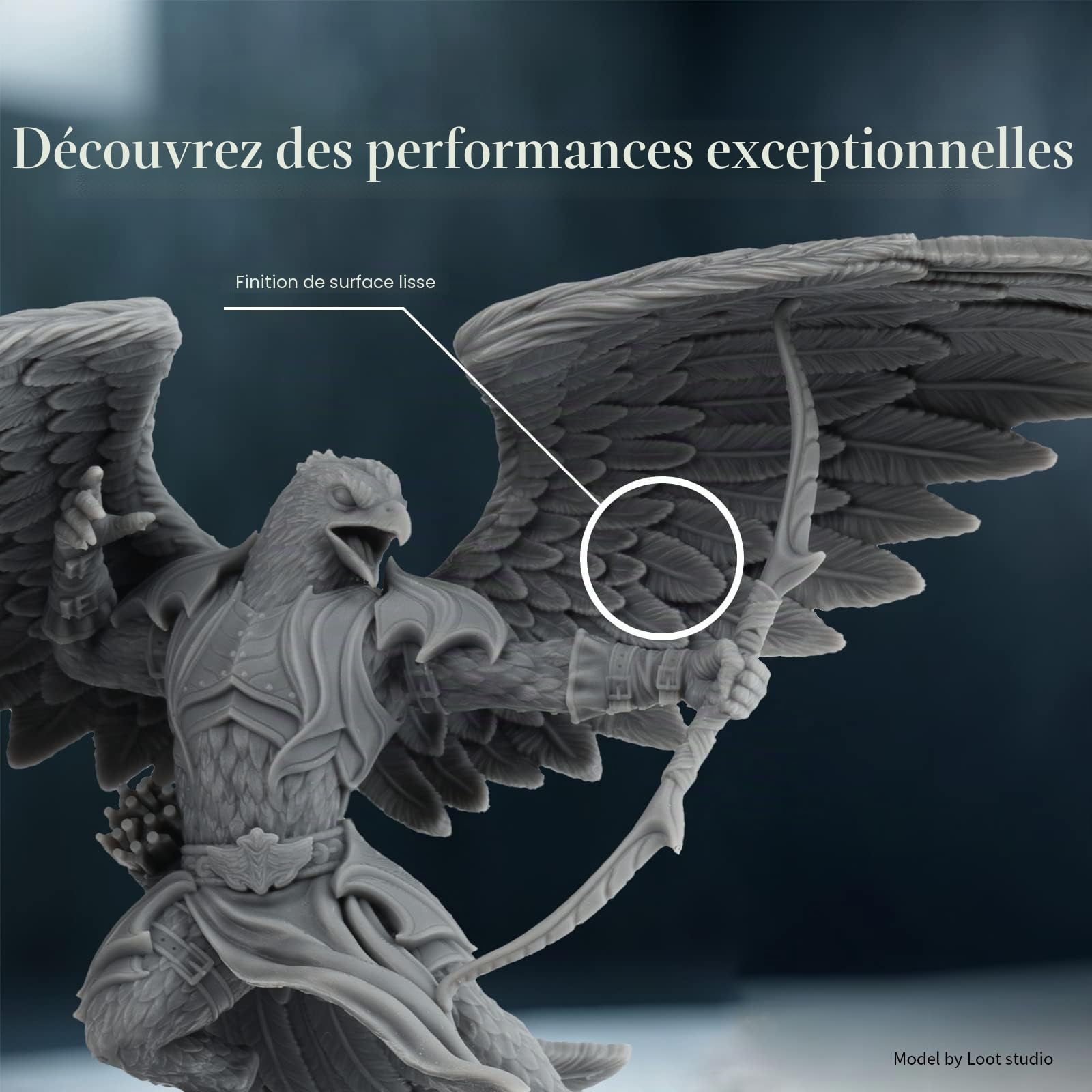Conjure résine standard pour imprimante 3D, faible retrait et haute précision, résine photopolymère à durcissement rapide 405 nm, pour imprimantes résine LCD/DLP/MSLA, gris, 1000 g