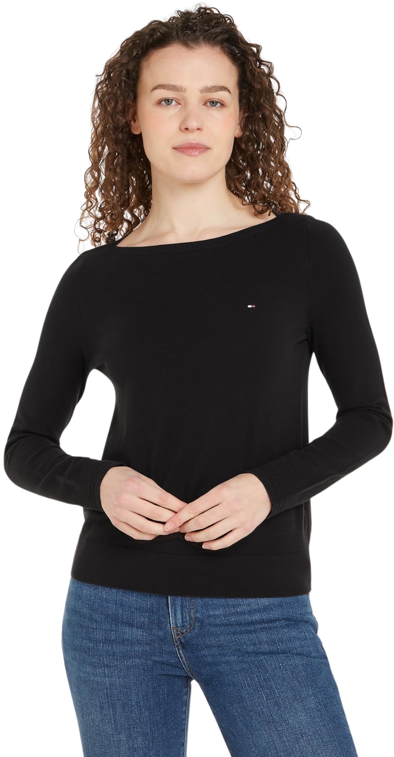 Tommy Hilfiger Women's Knitted Jumper, Black (Black), XXS