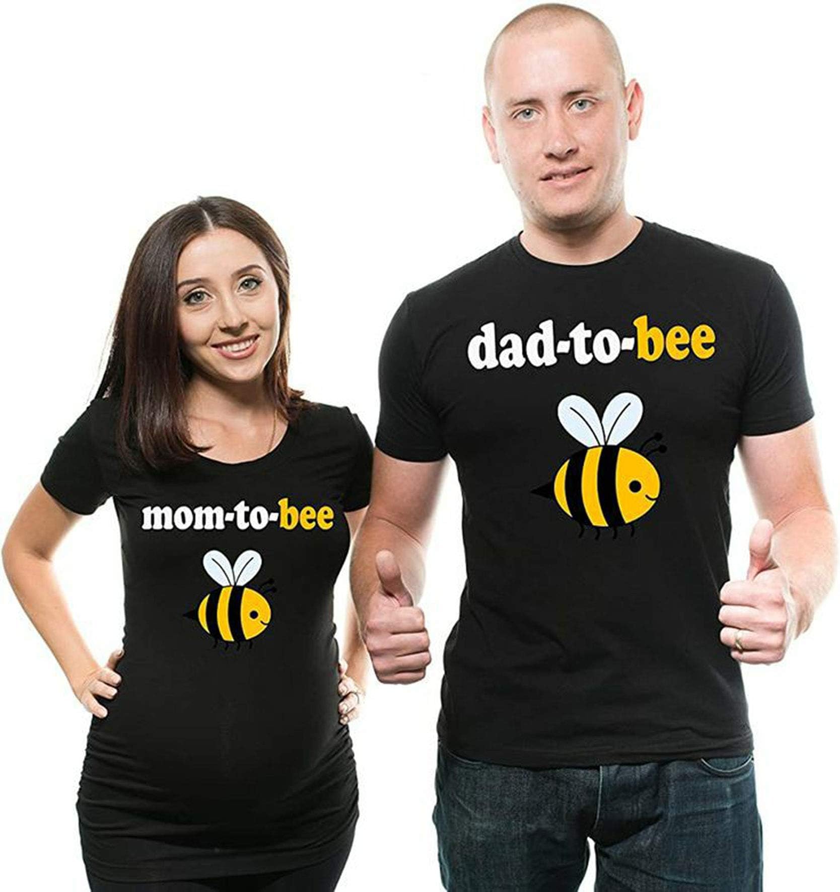 iberry'sCotton Couple Maternity Tshirt for Women and Men - Matching Maternity Couple Tshirt for Photoshoot - Mom/Dad to Be