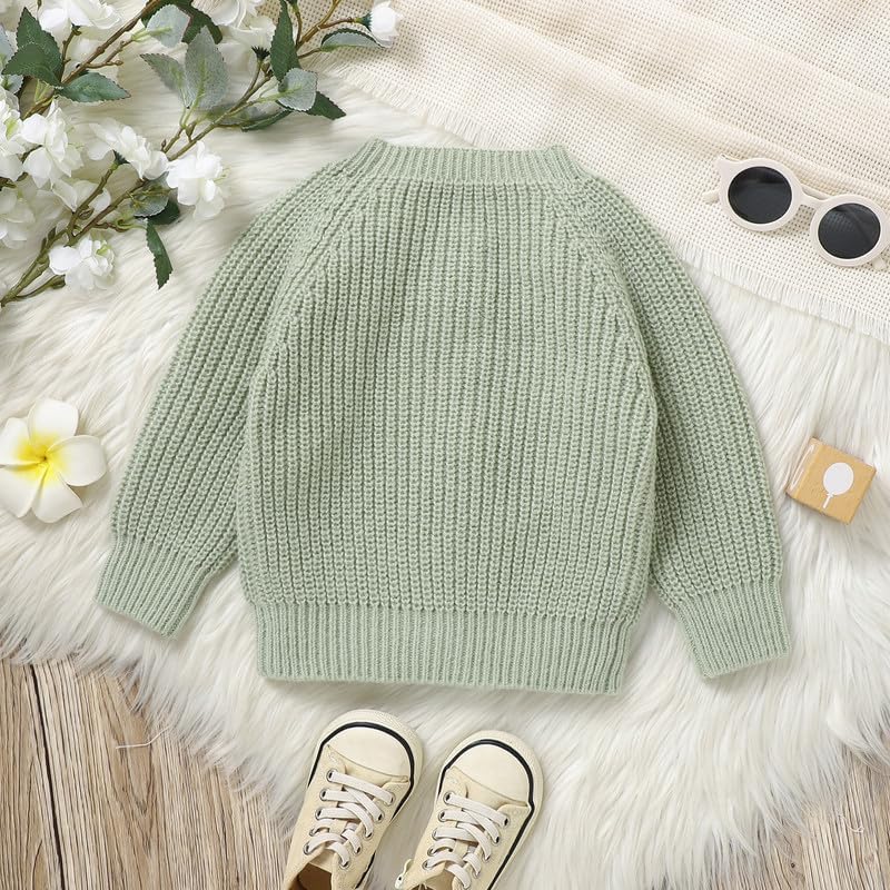 Opewod Baby Boy Girl Knit Cardigan Sweater Soft Warm Crochet Round Neck Long Sleeve Coat Toddler Outwear Fall Winter Clothes4