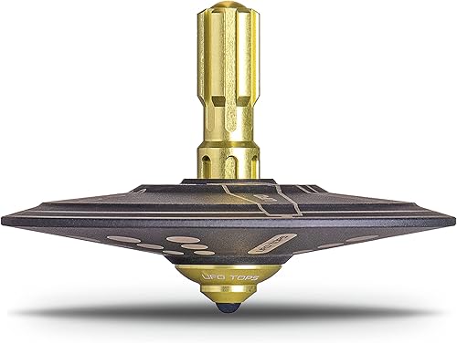 UFO Tops - Shag Harbour - Top giratorio de metal - Inspirado en el 1967 Shag Harbour, incidente OVNI de Nueva Escocia - OVNI de titanio con Solar