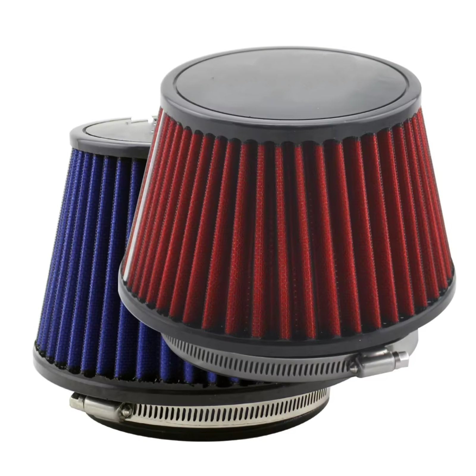 115 Mm 4.5 Pollici Filtro Aria Conico Universale Per Alto Flusso Filtro aria | Per il filtro di aspirazione dell'aria fredda riutilizzabile lavabile per la presa d'aria del motore dell'auto(Blue)