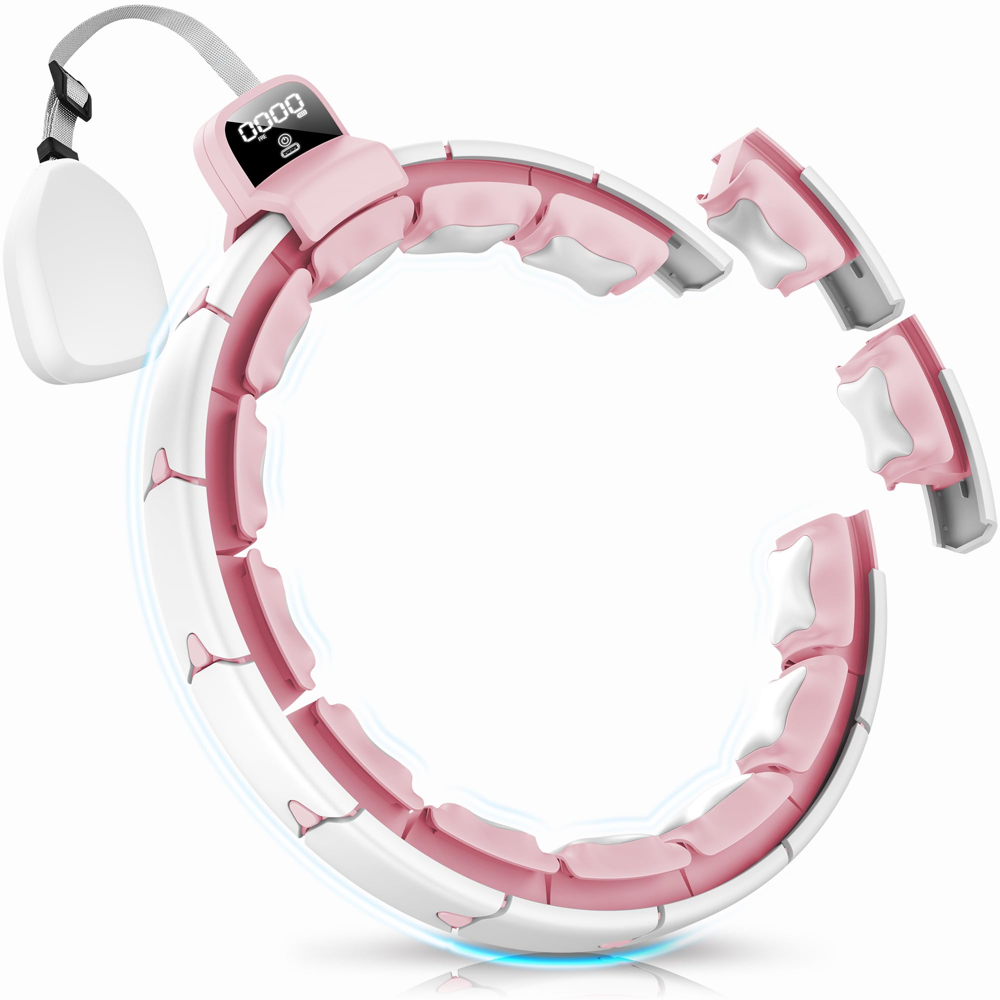 Hula Hoop Mit Gewicht Kugel，Smart Hula Hoop Reifen Erwachsen Anfänger Fitness Hoola Hoop for Weight Loss，Einstellbare Leise Reifen Mit Lntelligente Zähler，Fällt Nie, Workout Zum Abnehmen