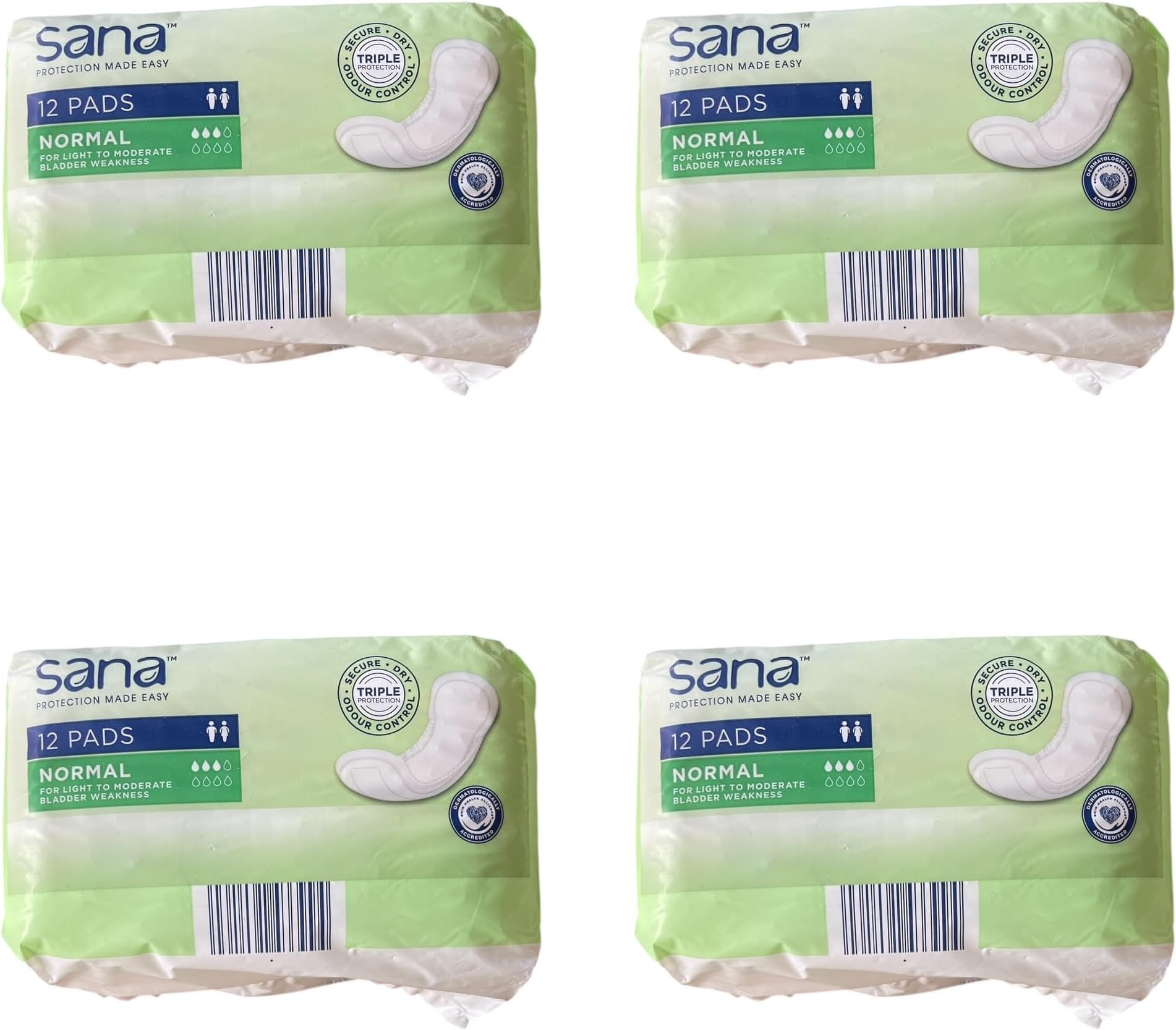 Aldi Sana Normal Pads for Light to Moderate Bladder Weakness 12 Pack (1, Normal)