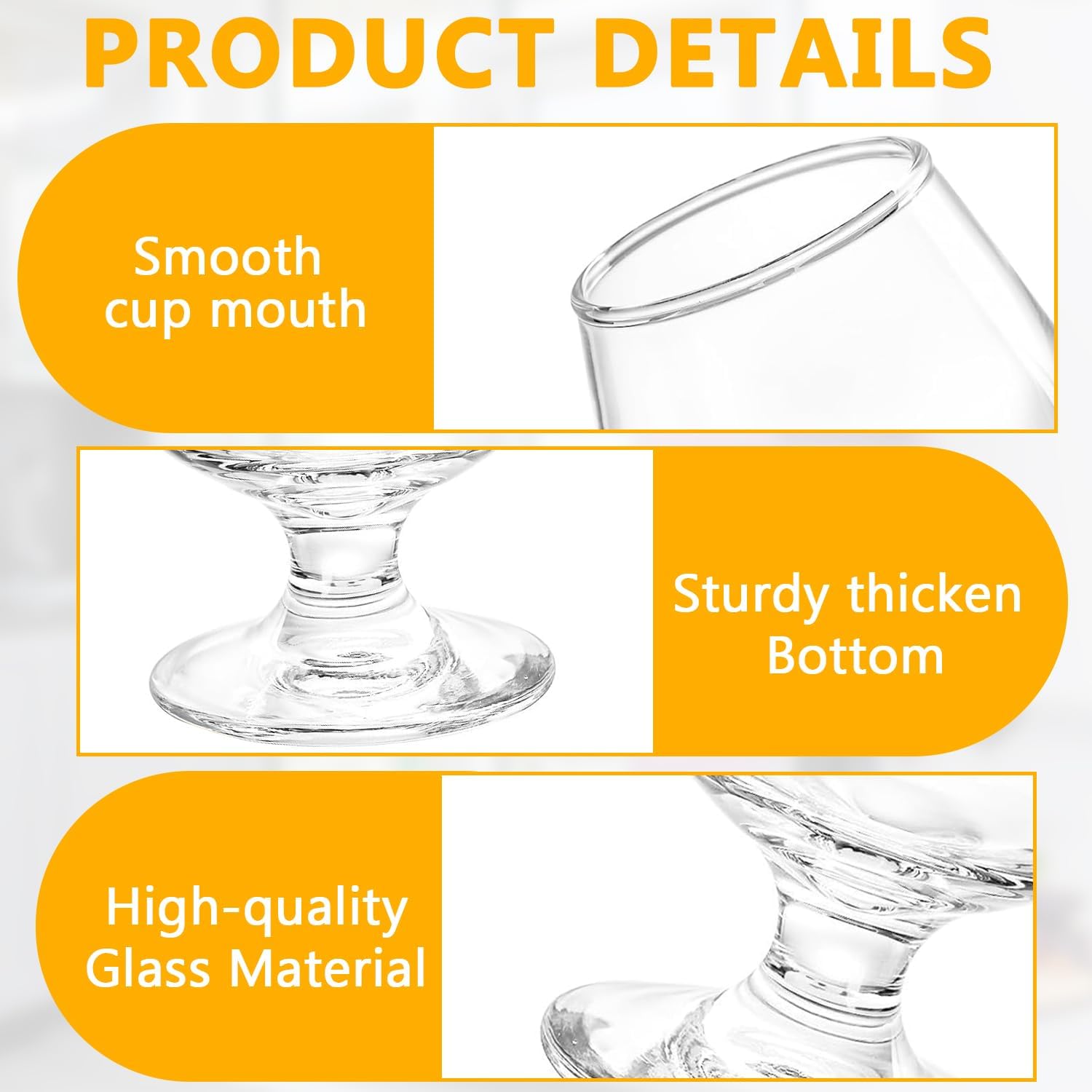 Set of 6 Small Brandy Snifters 5 OZ Cognac Glasses Cute Snifters Shot Glasses for Bourbon, Tequila, Whisky, Scotch or Spirit Drinks(160 ml)