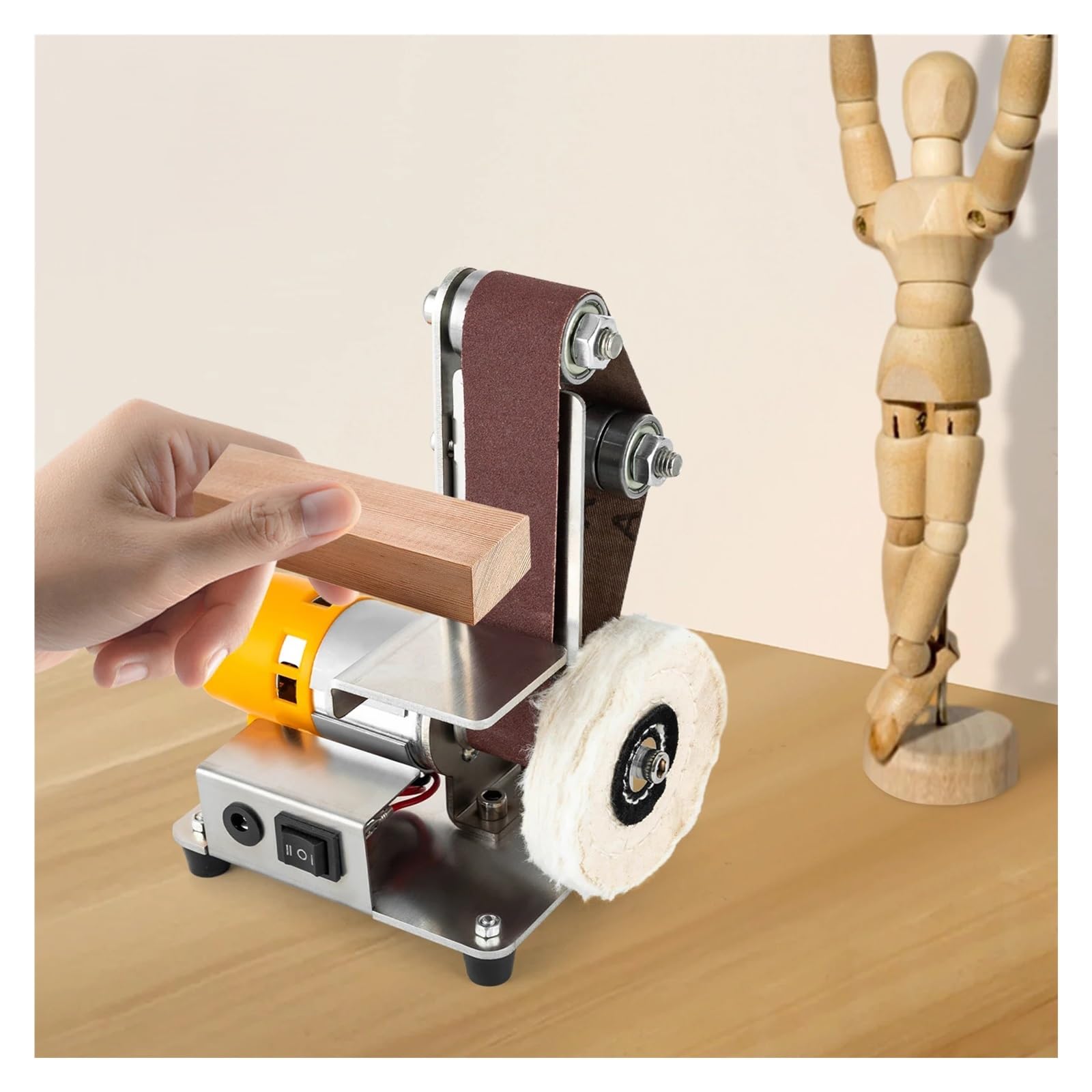 Mini Levigatrice A Nastro, Smerigliatrice Da Banco Elettrica, Tavolo, Lucidatrice 4000-9000/min Motore Potente, Basso Rumore
