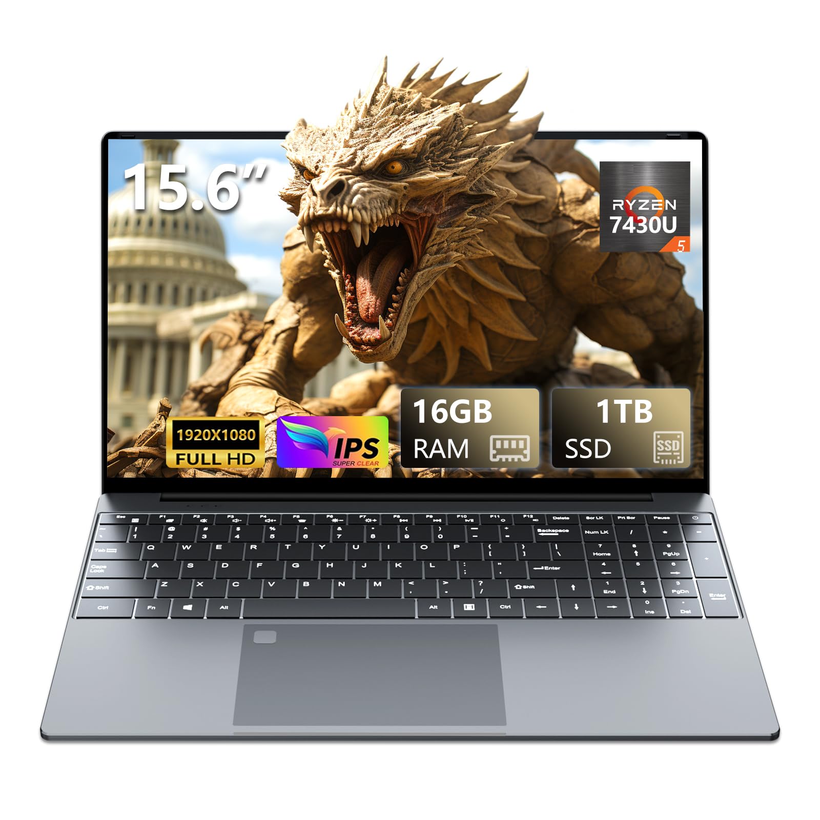 2025 Laptop Computer,15.6 inch Gaming Laptop, Ryzen 5 7430U, Radeon Graphics, 16 GB RAM,1TB SSD, Wi-Fi 5, Long Battery Life, Win 11 Pro & Offic, Backlit Keyboard,ryzen 5 laptops