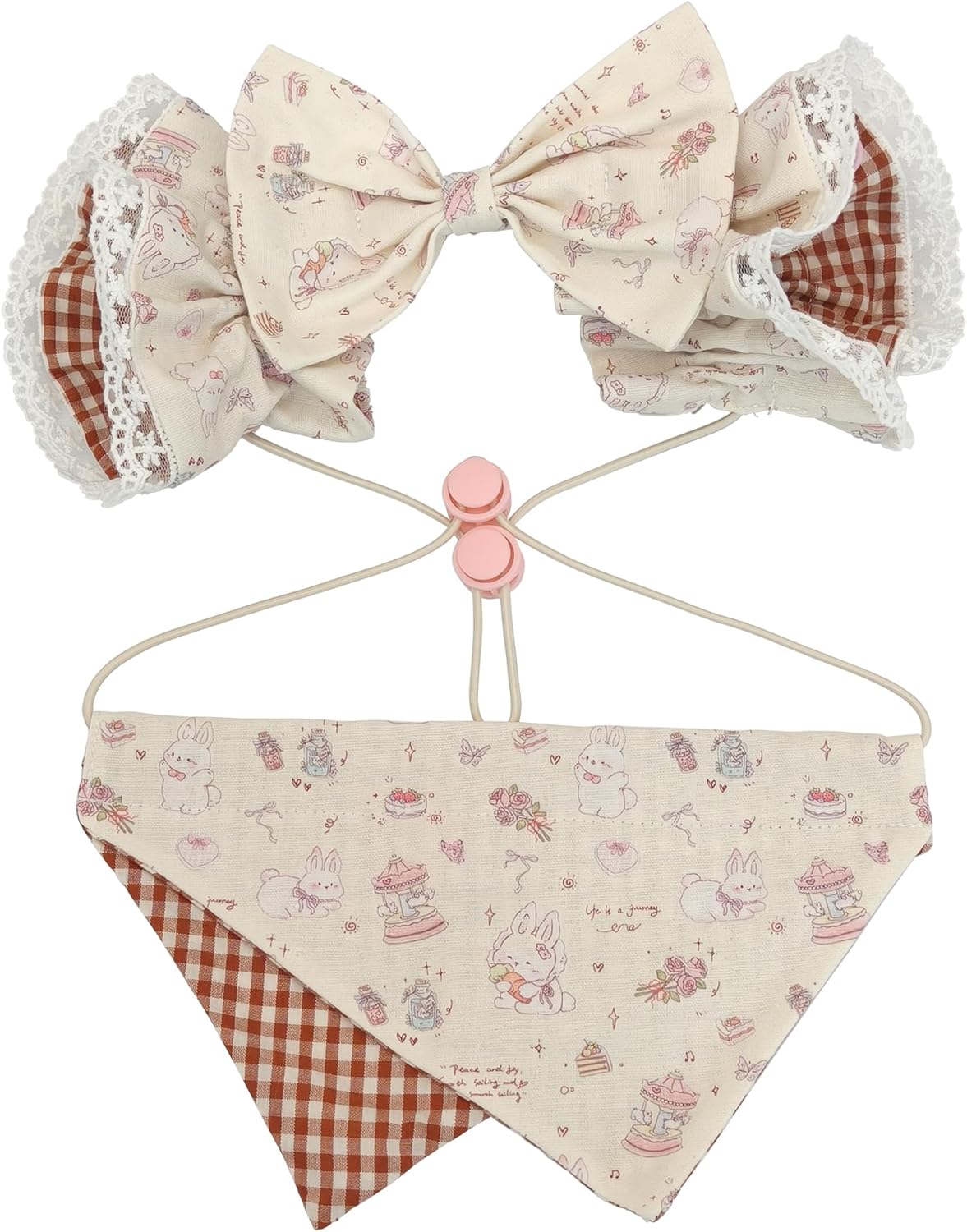 Soft Cotton Dog Headband for Cocker Spaniel, Cavalier, Springer - Adjustable Bow Pet Hair Accessory (Dog Bow Beige)
