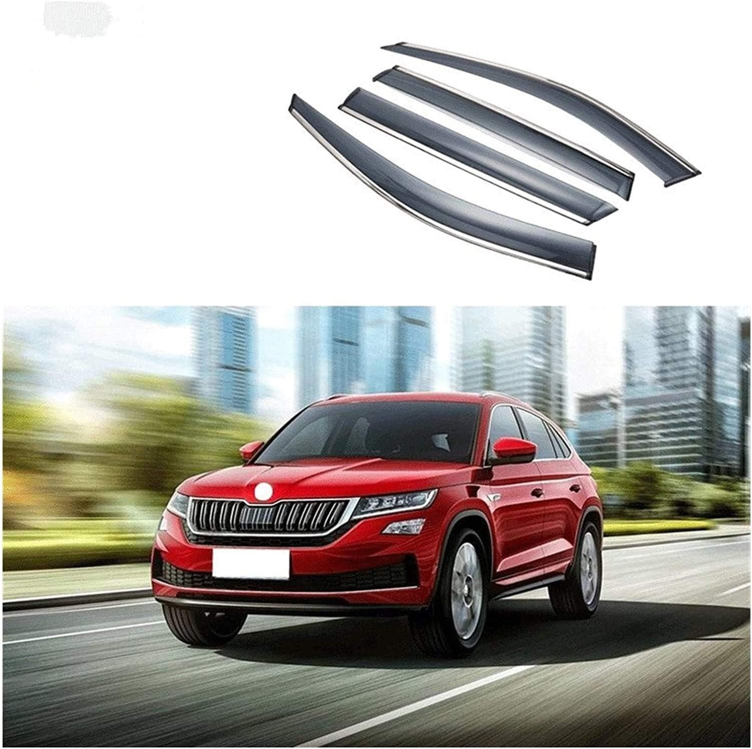 Skoda Kodiaq Gt タイムセール 19 車の窓のデフレクターのための風の偏向器車の風のデフレクターガードレインベントサンバイザー カバースタイリングウィンドウレインガード