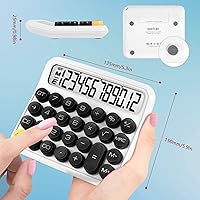 Vista 7 de Calculadora de escritorio con interruptor mecánico, pantalla LCD grande de 12 dígitos, botón grande, sueño automático, funciona
