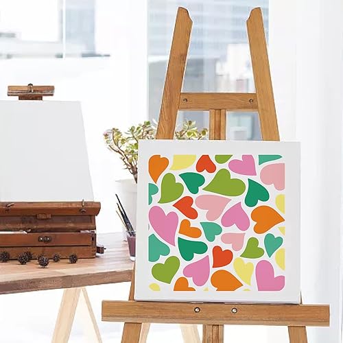 Miniatura 5 de GORGECRAFT Plantillas de medios mixtos de 12 estilos, espirales de hojas geométricas de leopardo, textura de pared de rosas cubistas, plantillas de