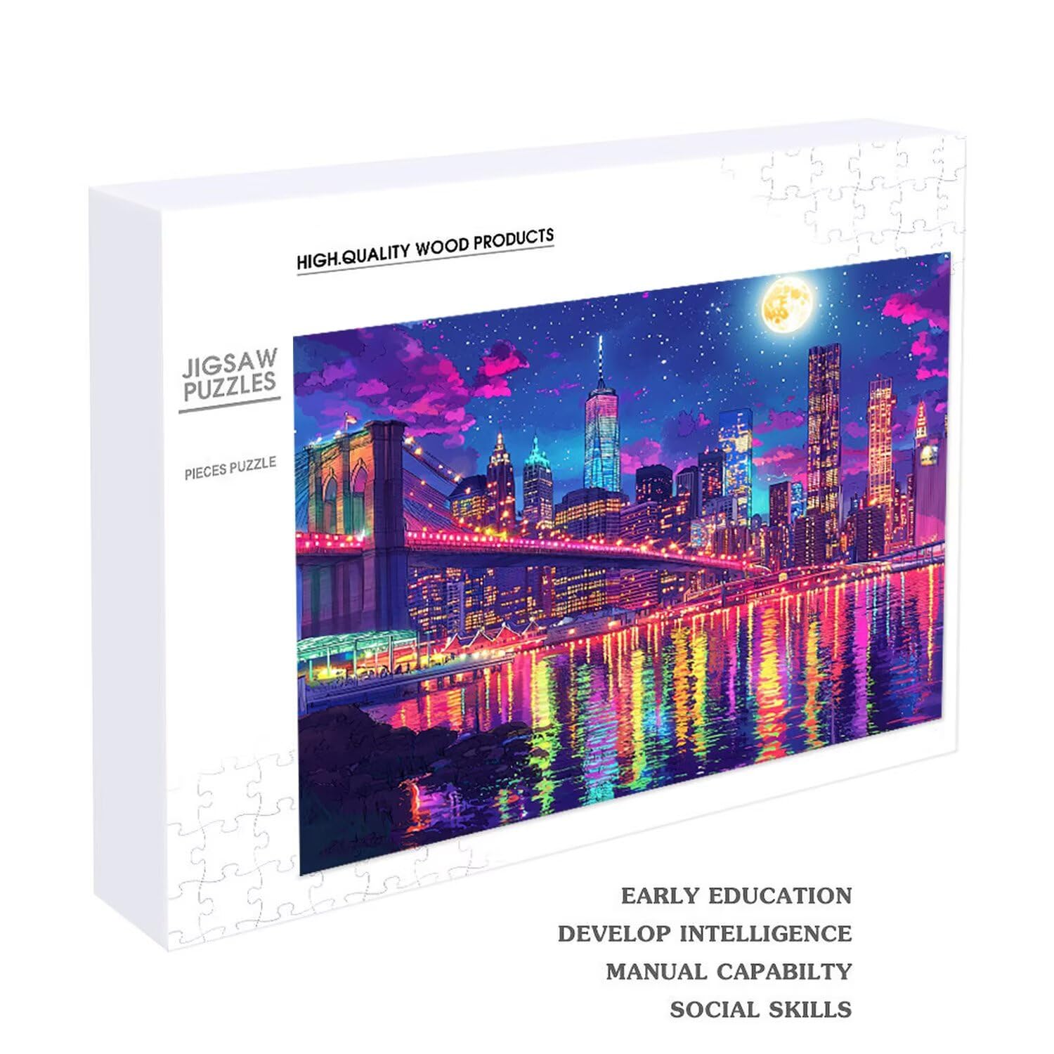 Puzzle in Legno per Adulti 1500 Pezzi | Città Vista notturna| Giocattoli Educativi | Puzzle Adulti E Famiglie Decor | Dimensione Di 87x57cm | Regalo Adultis | Regali Natale (Formato: 34.8x22.8in) o-85