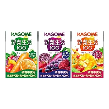 Amazon.co.jp: [3cs] カゴメ 野菜生活100 3種アソートセット