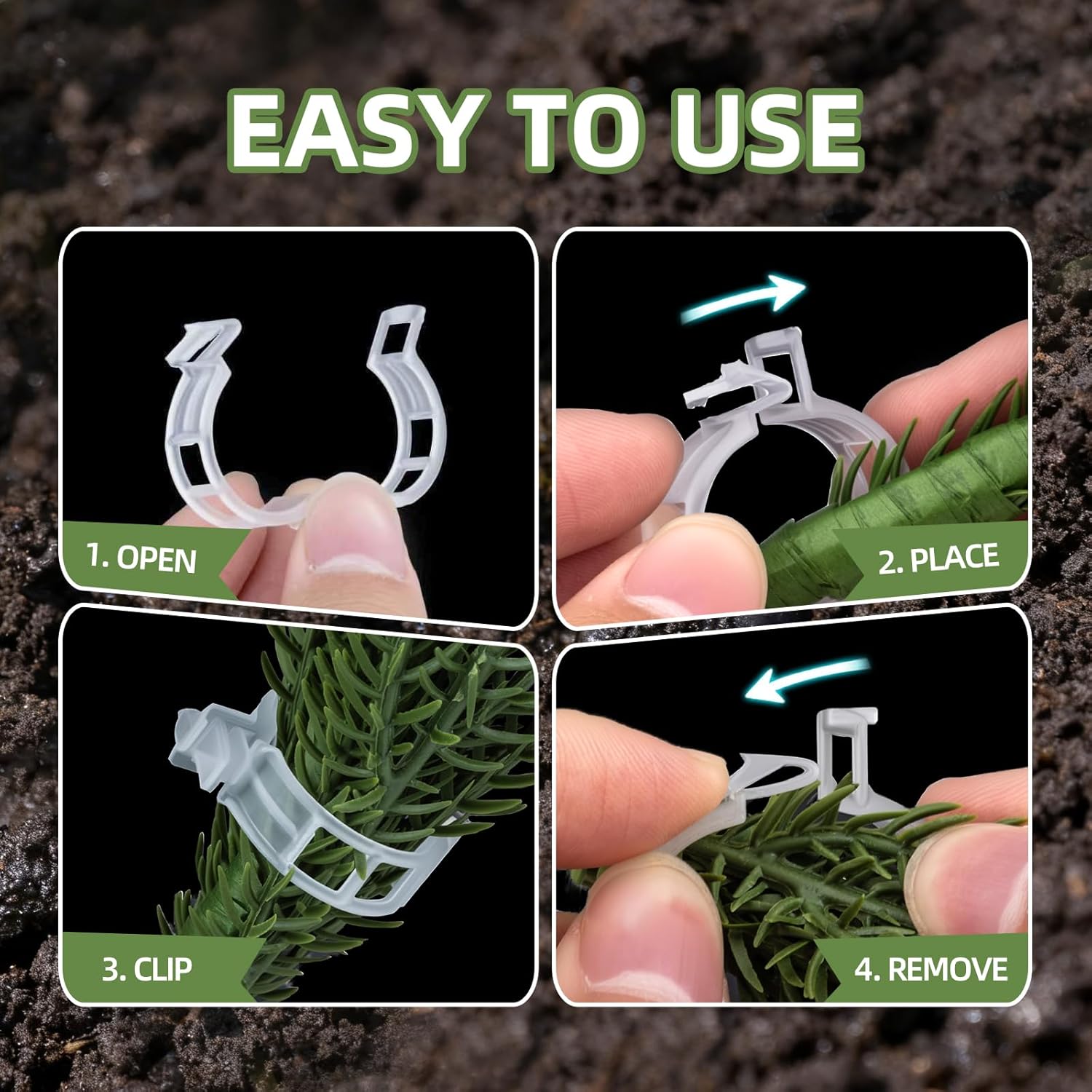 1000Pcs Tomato Clips, Plant Clips Plastic Trellis Clips Garden Plant Clips for Tomatoes, Cucumbers, Vines, Reusable Garden Clips to Make Plants Grow Upright, Indoor Outdoor Gardening Supplies