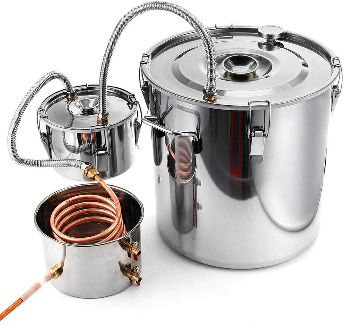 Home 15 L Stainless Steel Pressure Cooker & Distiller Alcohol Moonshine Cookware, Dining & Bar