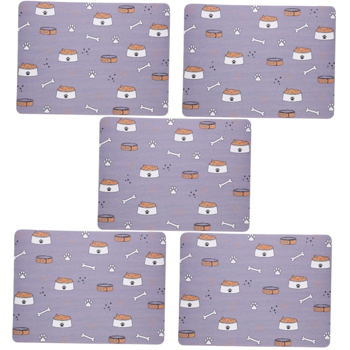 Sosoport 5 Stücke Dekorative Haustier Fütterung Matte Hund Futternapf Pad Wassernapf Matte-Teppich