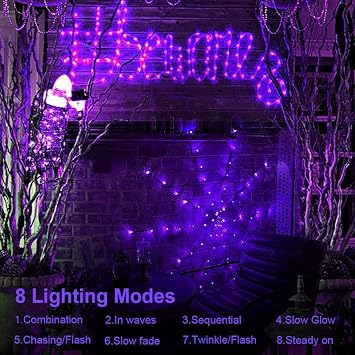 LCHUANG Halloween Decorations Spider Web Lights
