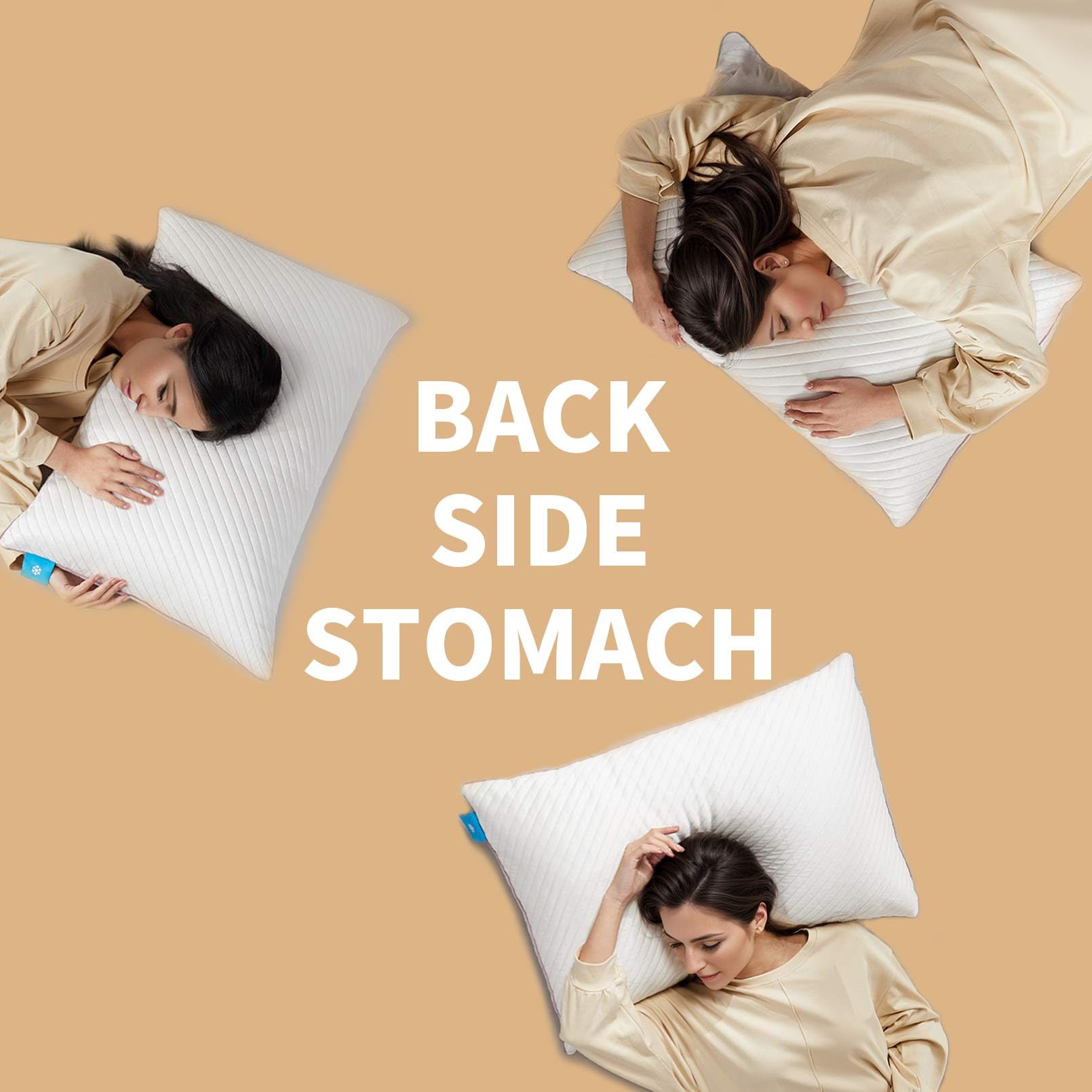 Olaftin Pillows Queen Size Set of 2 Cooling Shredded Memory Foam Pillows 2 Pack for Sleeping for Side Back Stomach Sleepers