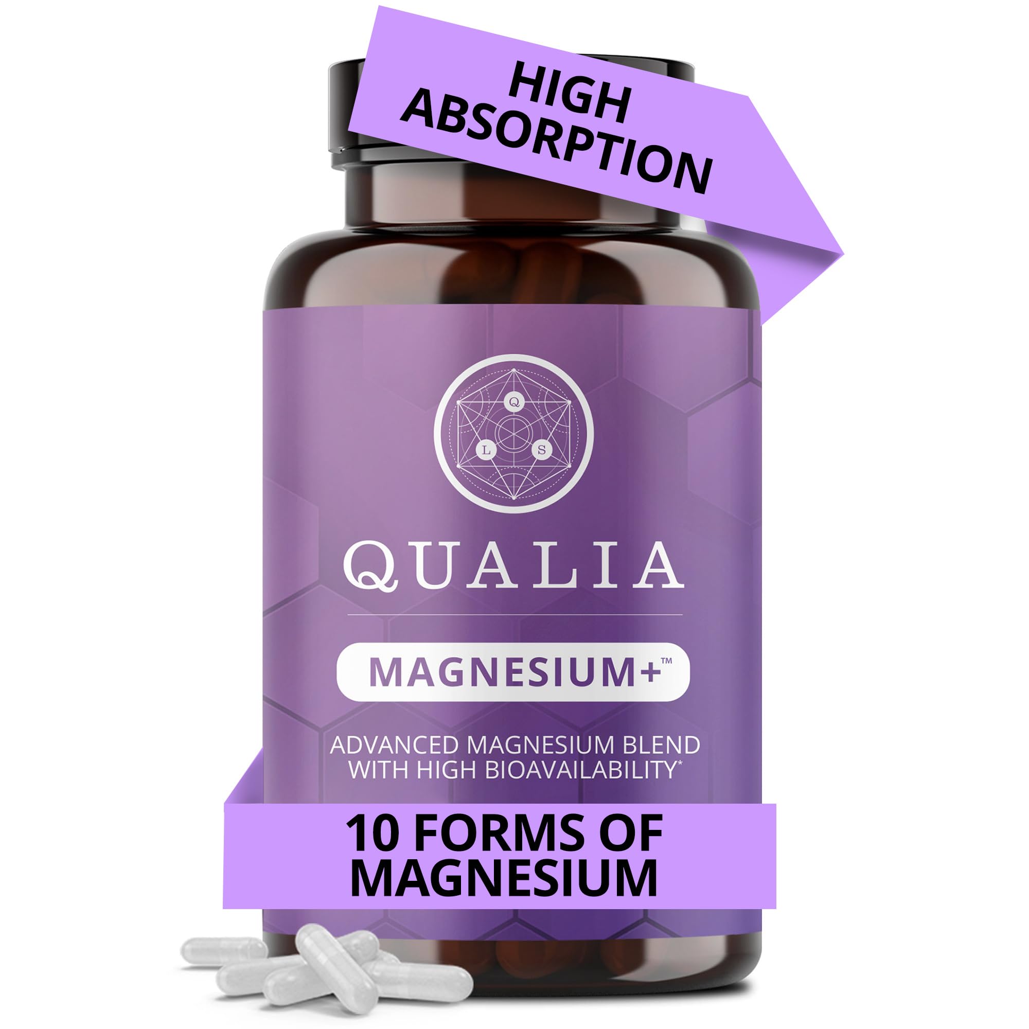 Qualia Magnesium+ | Doctor-Formulated. Premium Formula | High Bioavailability | 10 Forms of Magnesium & 70+ Minerals | Relaxed Mood, restful Sleep, & Exercise Recovery