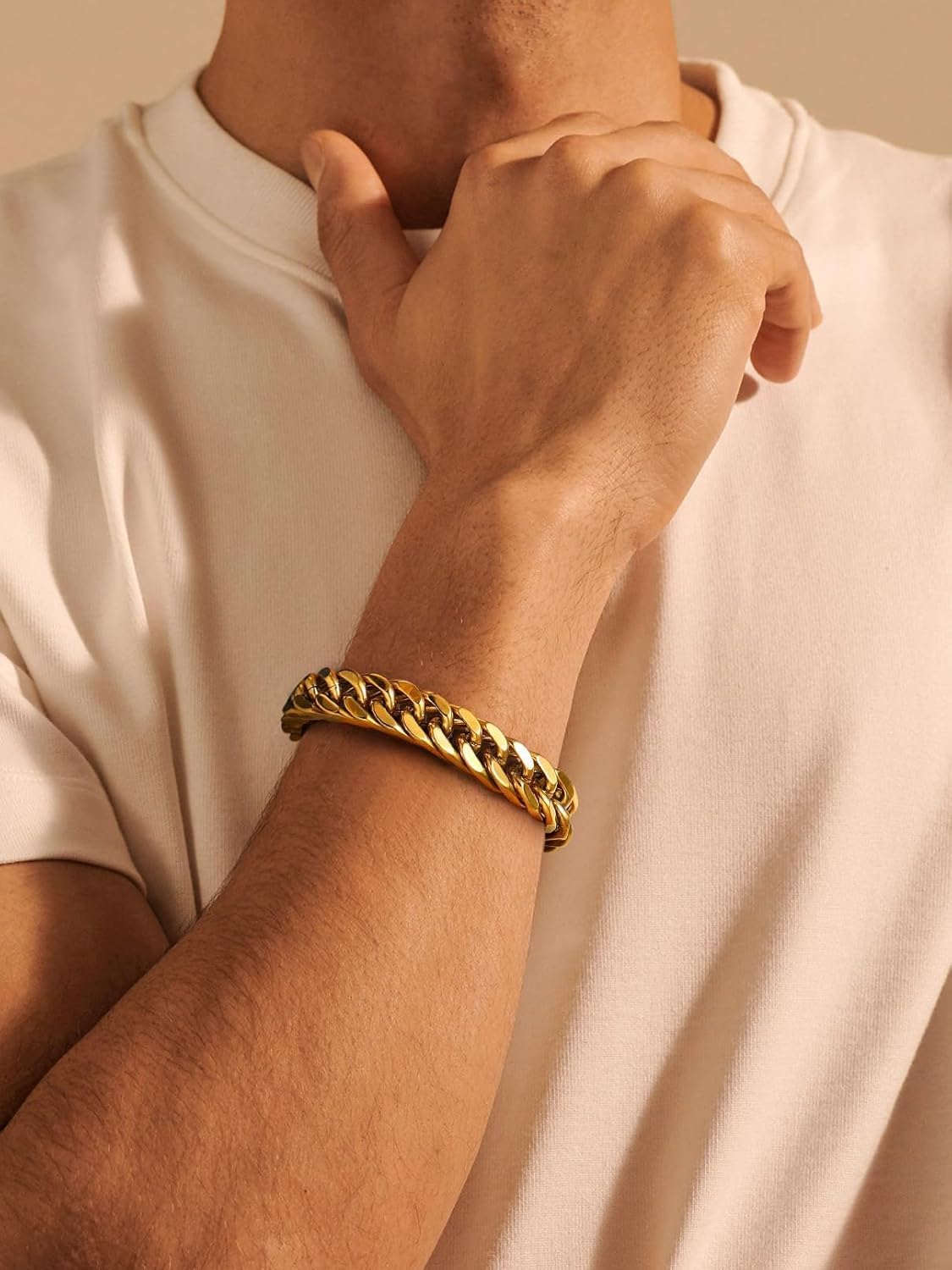 FaithHeart Stainless Steel Cuban Link Bracelet for Men, Gold Plated/Black/Silver Mens Chain Bracelet 8/12/17mm Width, 7.5/8.3/9.1 Inch Length Sturdy Wrist Bracelets Hip Hop Jewelry, with Gift Box - Image 8