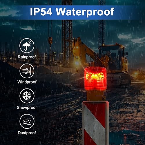 Miniatura 4 de Aolyty Luz de advertencia estroboscópica solar de 360 grados súper brillante impermeable IP48 para construcción muelle de tráfico marino control de