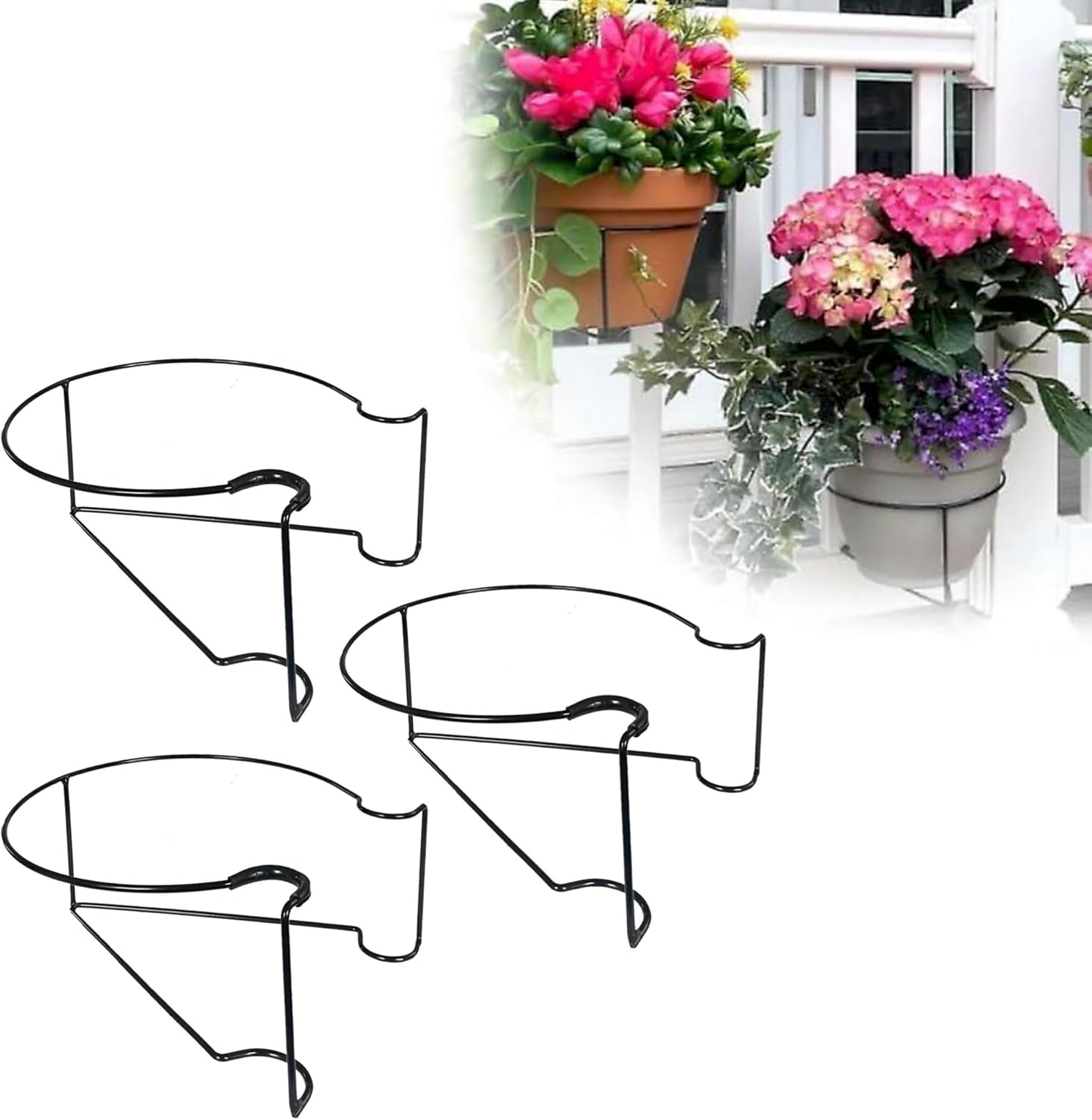Railscapes Floating Railing Plant Clip for 1/2" - 3/4” Narrow Spindles, 3-Pack