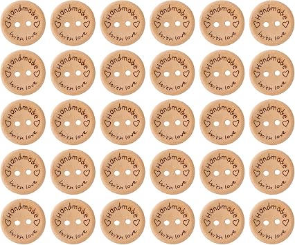 Personalized Clothing Labels,Sinseike Custom Name Wooden Buttons