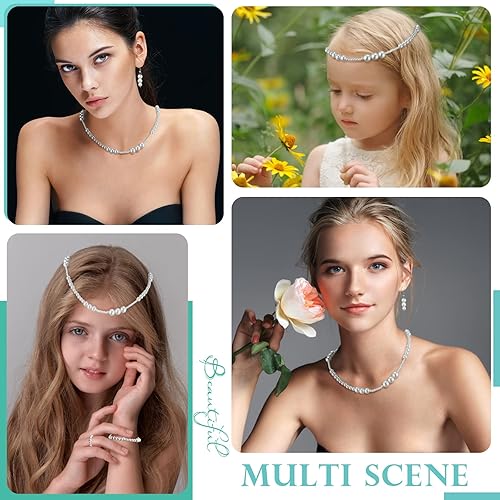 Miniatura 5 de Sureio 1000 cuentas de perlas de vidrio para fabricación de joyas, 6 tamaños, semillas a granel, diminutas cuentas de satén redondas sueltas de