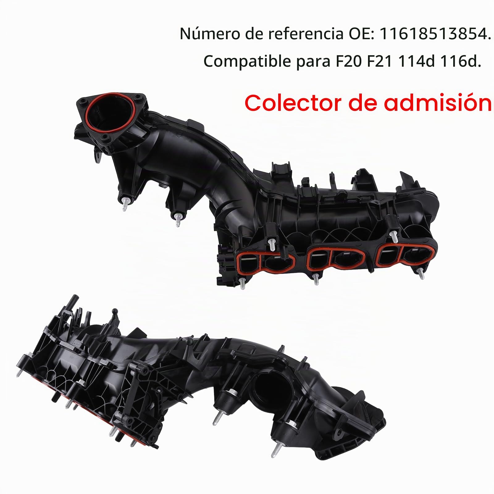 Colector de admisión Tubo de admisión 11618513854 8513854 V204075 Compatible para BMW F20 F21 114d 116d