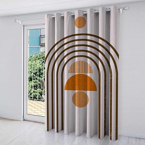 Cortinas minimalistas para sala de estar, 1 panel, 1 panel, 47 pulgadas de ancho, 47 pulgadas de ancho x 47 pulgadas de alto, color naranja quemado