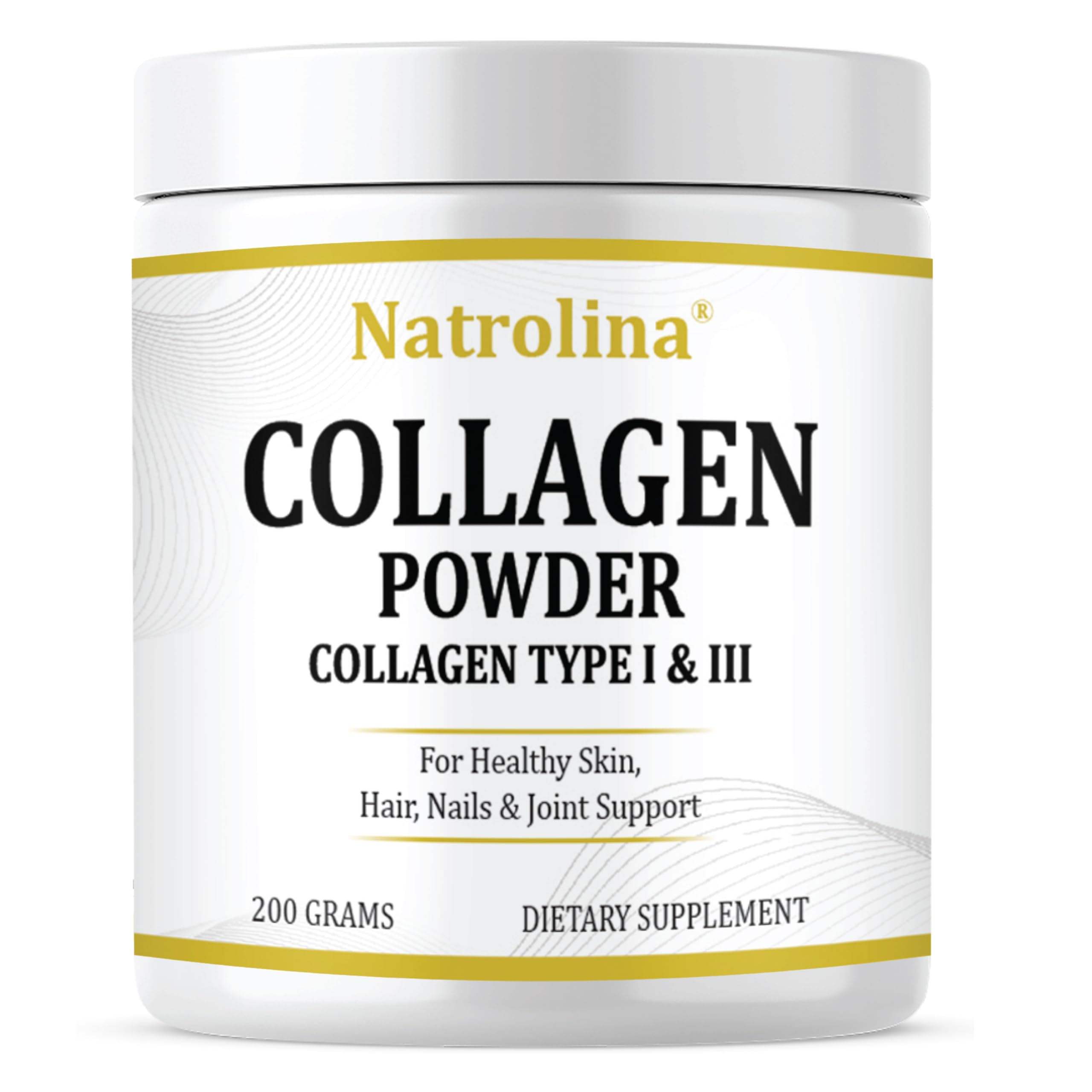 Natrolina Hydrolyzed Bovine Collagen Powder 200g Type I & 3 Unflavoured Collagen Peptides for Healthy Skin, Hair, Nails, Joints & Bones Support | Anti Aging Joint Formula Collagen Powder Supplement
