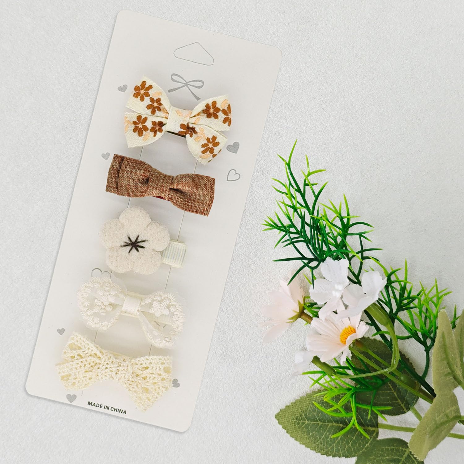 Set of 3 Metal Free Hair Clip Barrettes with Flower and Bow Design Amazon.com : 20 Pack Small Silver Flower Hair Clips for  main image 4