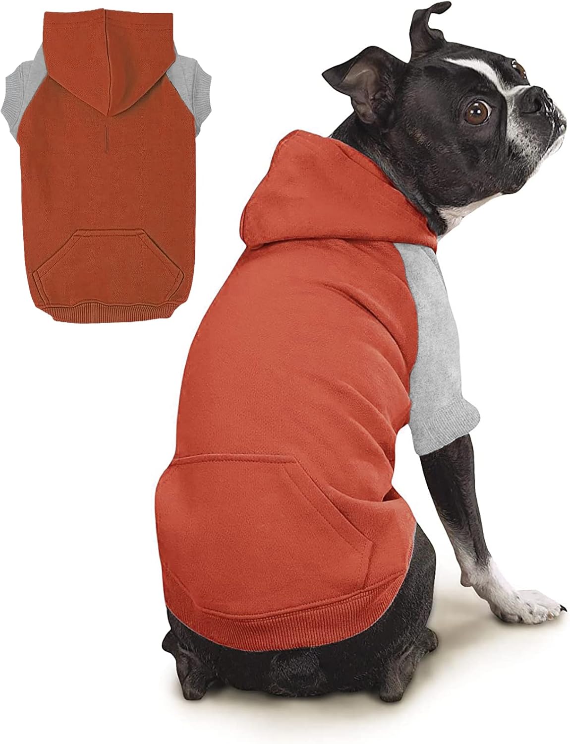 Dog Hoodie Coats with Hat, Fleece Lining Puppy Clothes, Warm Doggie Hooded Sweatshirt Pet Basic Hoodies for Small Medium Large Dogs Boy…