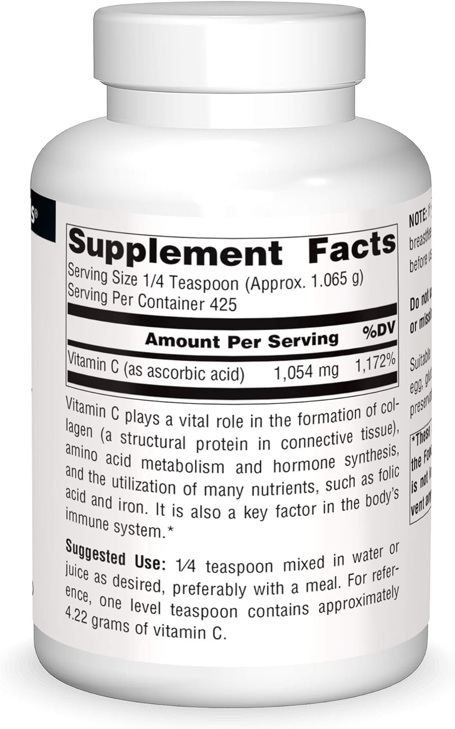 Source Naturals Vitamin C - Ascorbic Acid Crystals That Dissolves Instantly, Dietary Supplement - 16 oz