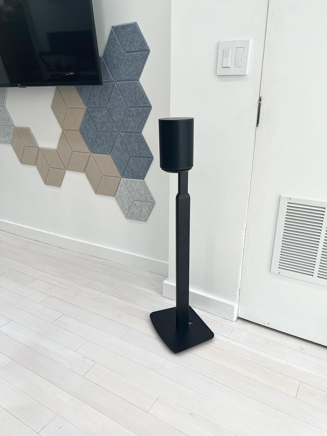 ynVISION.DESIGN Adjustable Floor Stand Mount Compatible with SONOS Era 100 | Black Brackets | Pair (2-Pack) - Image 4