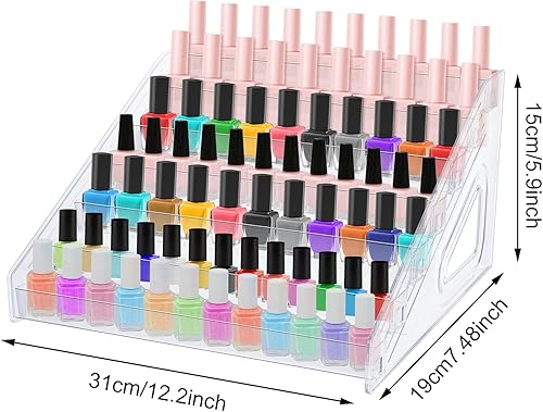 Miniatura 2 de Organizador de esmalte de uñas, 84 botellas de 7 capas, organizador de lentes de sol, estante de exhibición de acrílico, soporte para gafas, soporte