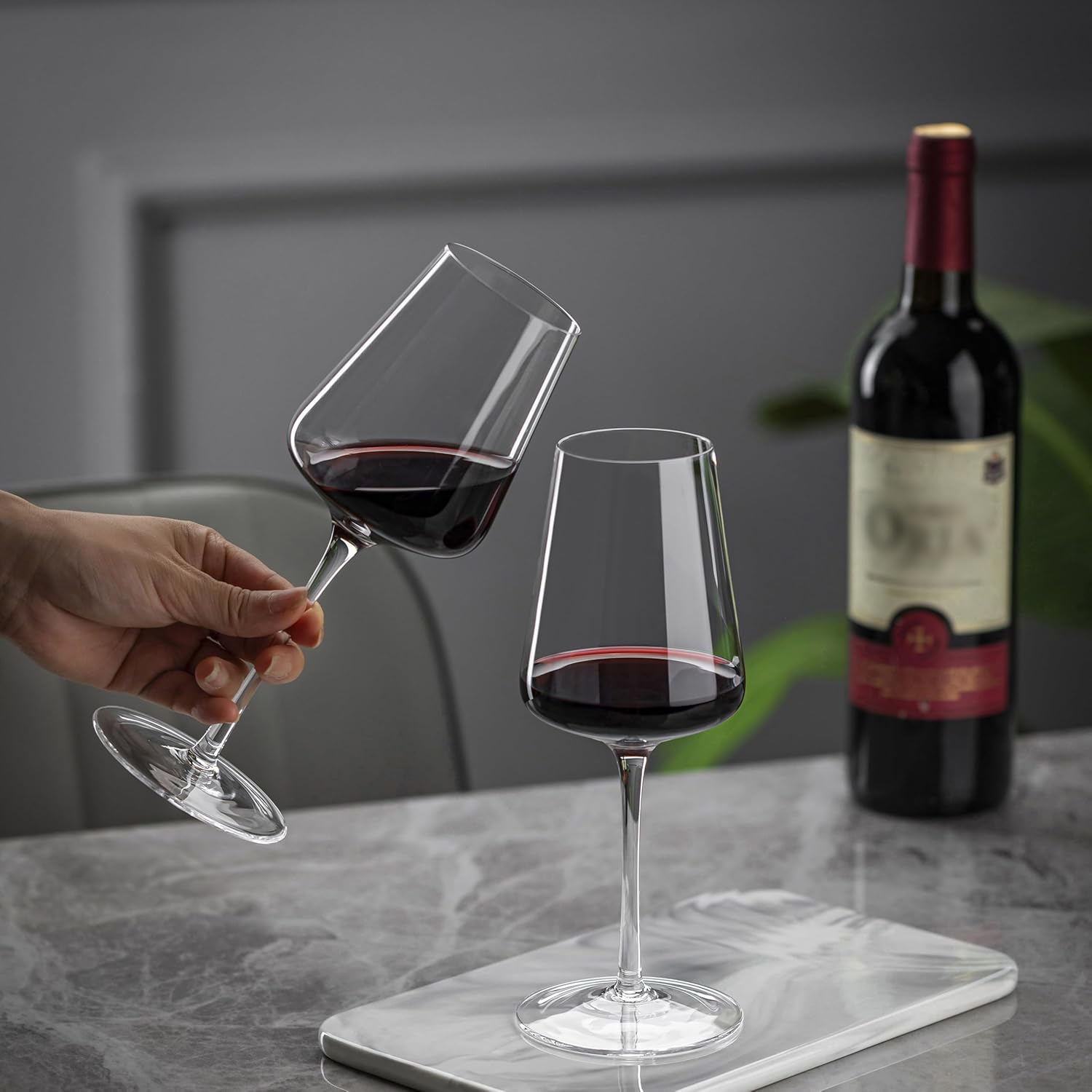 Red Wine Glasses Set of 2, Crystal Wine Glasses 13.5OZ, Hand Blown Premium White Wine Glass, Unique Wedding Gift - Image 5