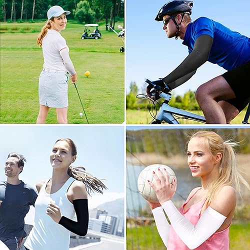 Miniatura 6 de CMCOOPLX 2 pares de mangas de brazo para hombres, mujeres y jóvenes, protección solar UV, cubierta de tatuaje, refrescante, compresión