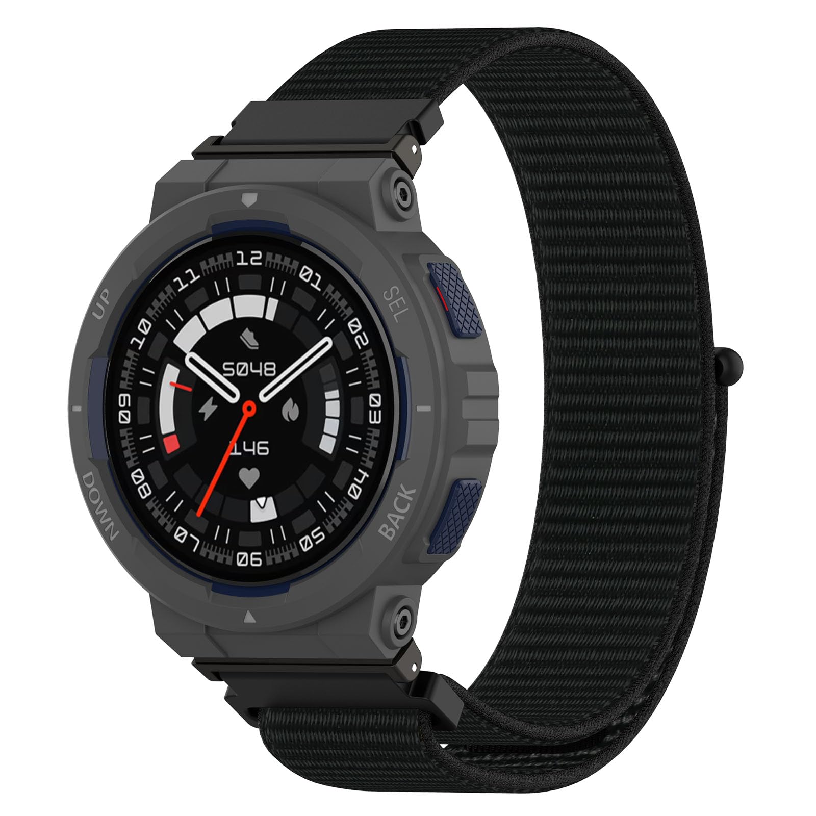 GIOPUEY Straps Compatible with Amazfit Active Edge, Soft Nylon Woven Strap [Unisex] [Breathable] - Black