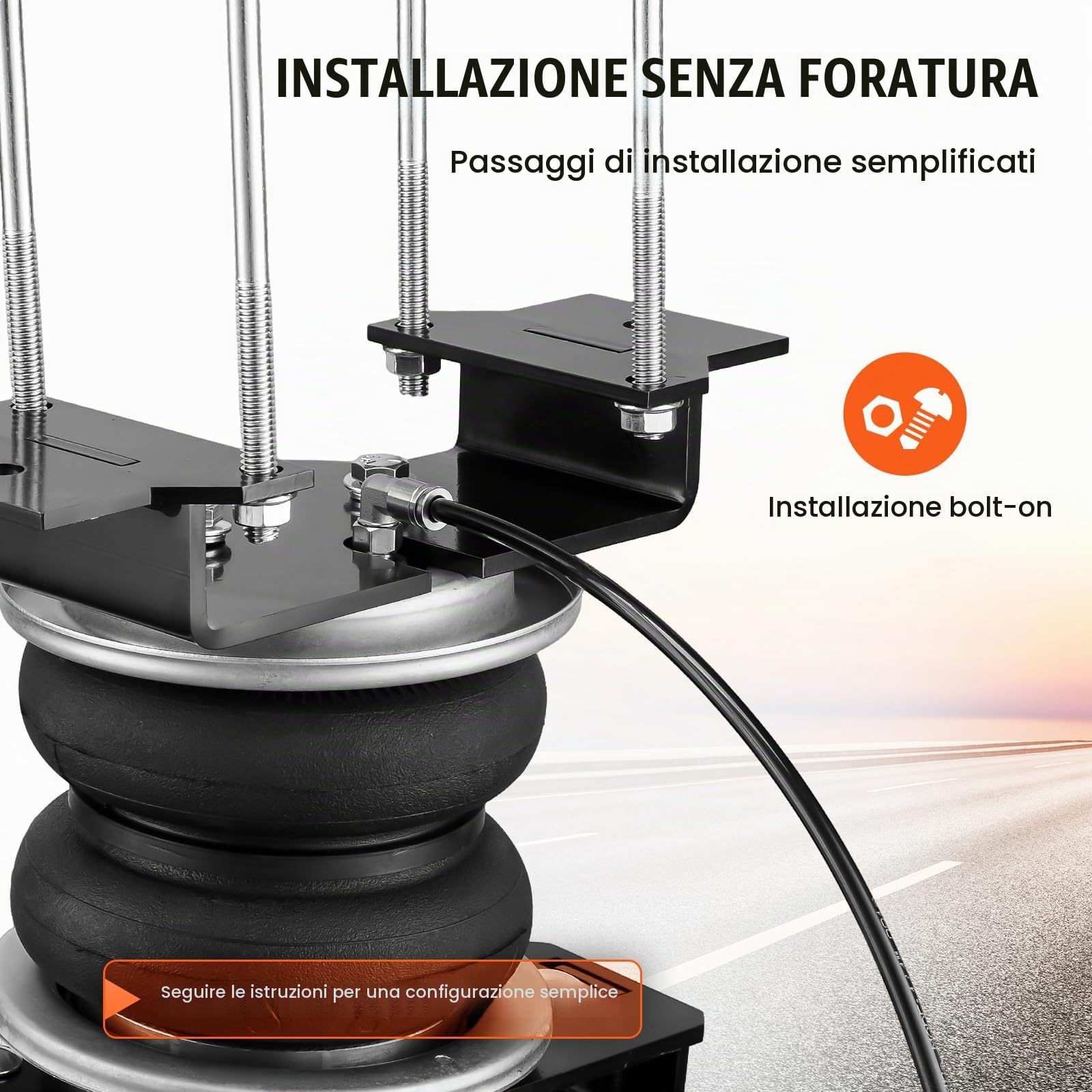 VEVOR Kit di Sospensione Airbag, Kit di Sospensioni Pneumatiche Compatibile con Chevrolet Silverado 1500 e GMC Sierra 1500 4WD RWD 2019-2023, Carico 2267,96 kg, da 5 a 100 PSI Sospensioni Pneumatiche