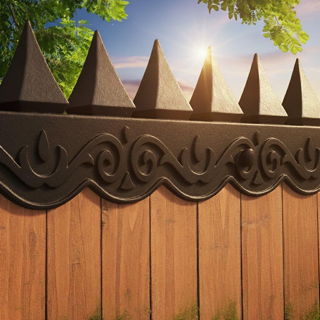 Grangewood Fencing Supplies Ltd Anti-Climb Security Spikes – Weatherproof Plastic Fence Toppers, Deterrent for Cats, Birds & Intruders - 5 x Twin Pack (Black)