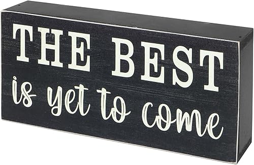Miniatura 3 de Esur Decoración negra para escritorio de oficina en casa  Letrero inspirador de madera de granja  Everything is Figureoutable+The Best Is Yet To Come