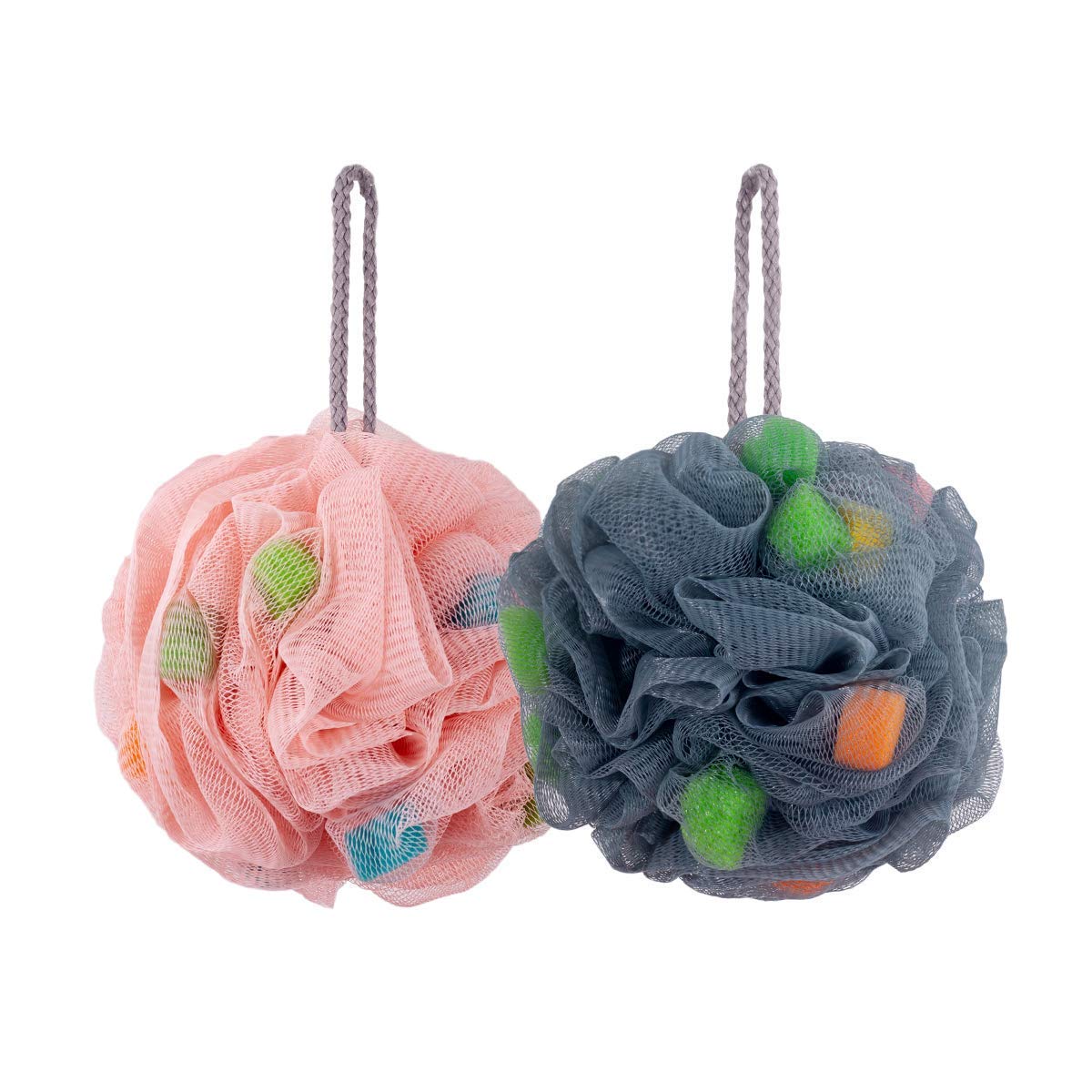 Adaamya® - Unisex Bath Loofah Sponge, Shower Sponge Mesh Pouf Soft Body Scrubber Ball, Exfoliating Bath Sponge for Silky Skin, Full Cleanse, Rich Lather [ Random Color] (Pack of 2)-image-15
