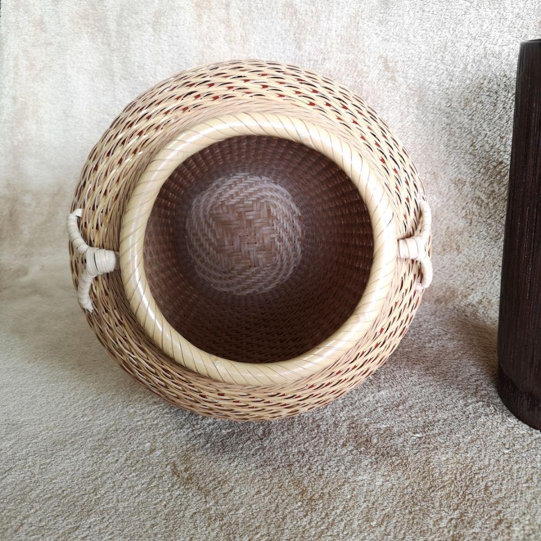 花籠 宗竹 茶道具 共箱付き花入れ 両飾取手付花籠