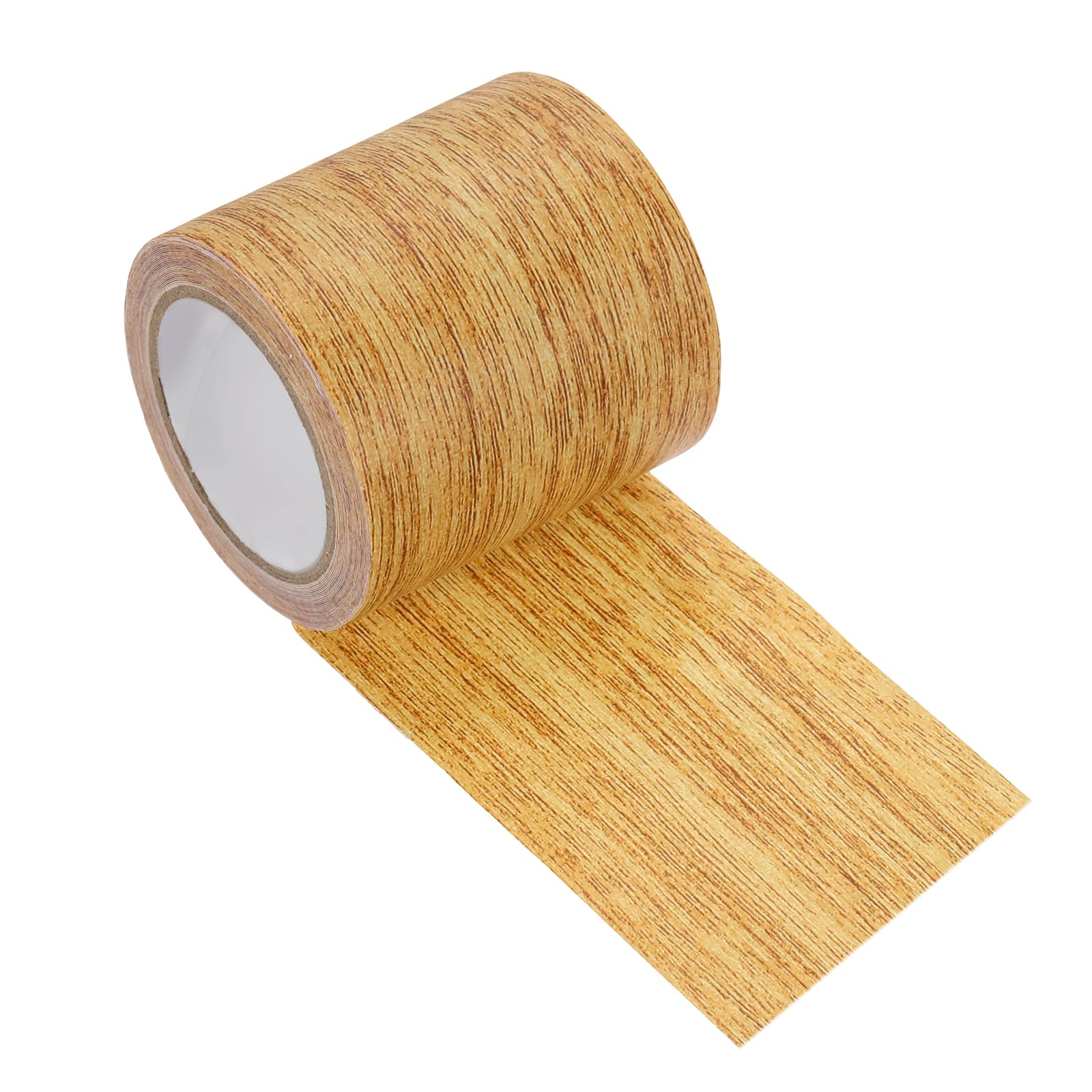 sourcing map Wood Grain Repair Tape, 57mm x 4.57m Self Adhesive Wood Grain Colored Duct Tape Waterproof Repair Patch for Furniture Floor Scratch Fix, Baseboards, DIY Decor, Golden Oak