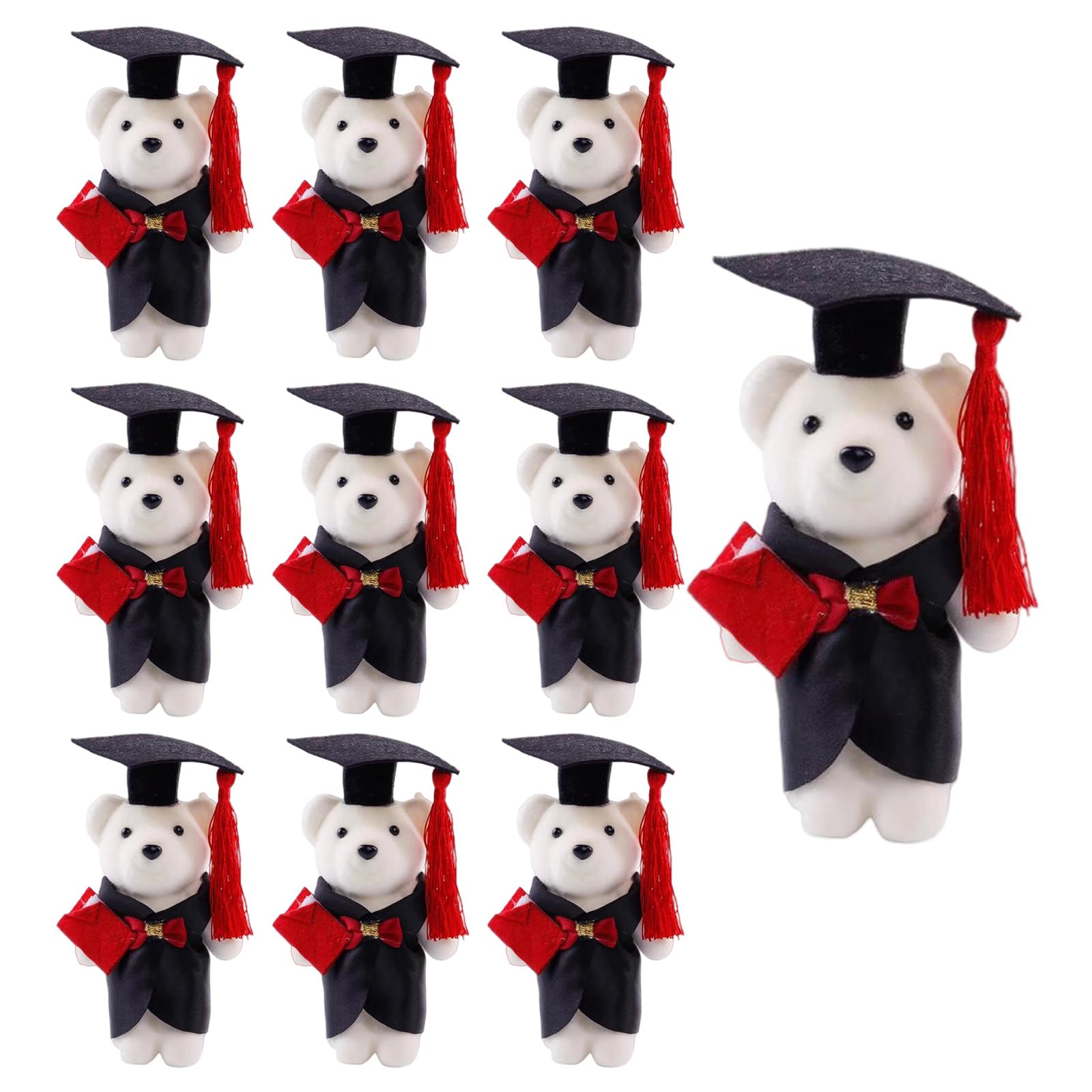 Uqezagpa 10Pieces Graduation Bear Plush Dolls with Bachelor Hat Gown for Special Event and Commemorative Graduation Gifts Graduate Celebration Plush