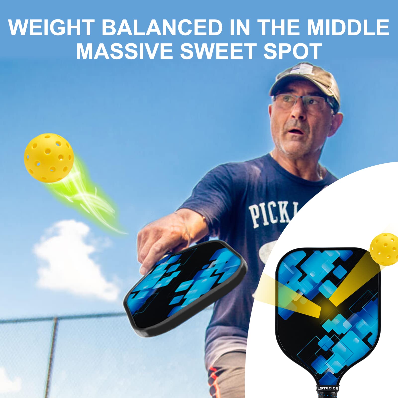 LSTECICE Pickleball Set – 4 Schläger, 4 Bälle, Tasche, USAPA-Standard