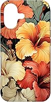 Vista 32 de Hawaiian Tropical Design Yellow Red Hibiscus Plumeria Case for iPhone 16