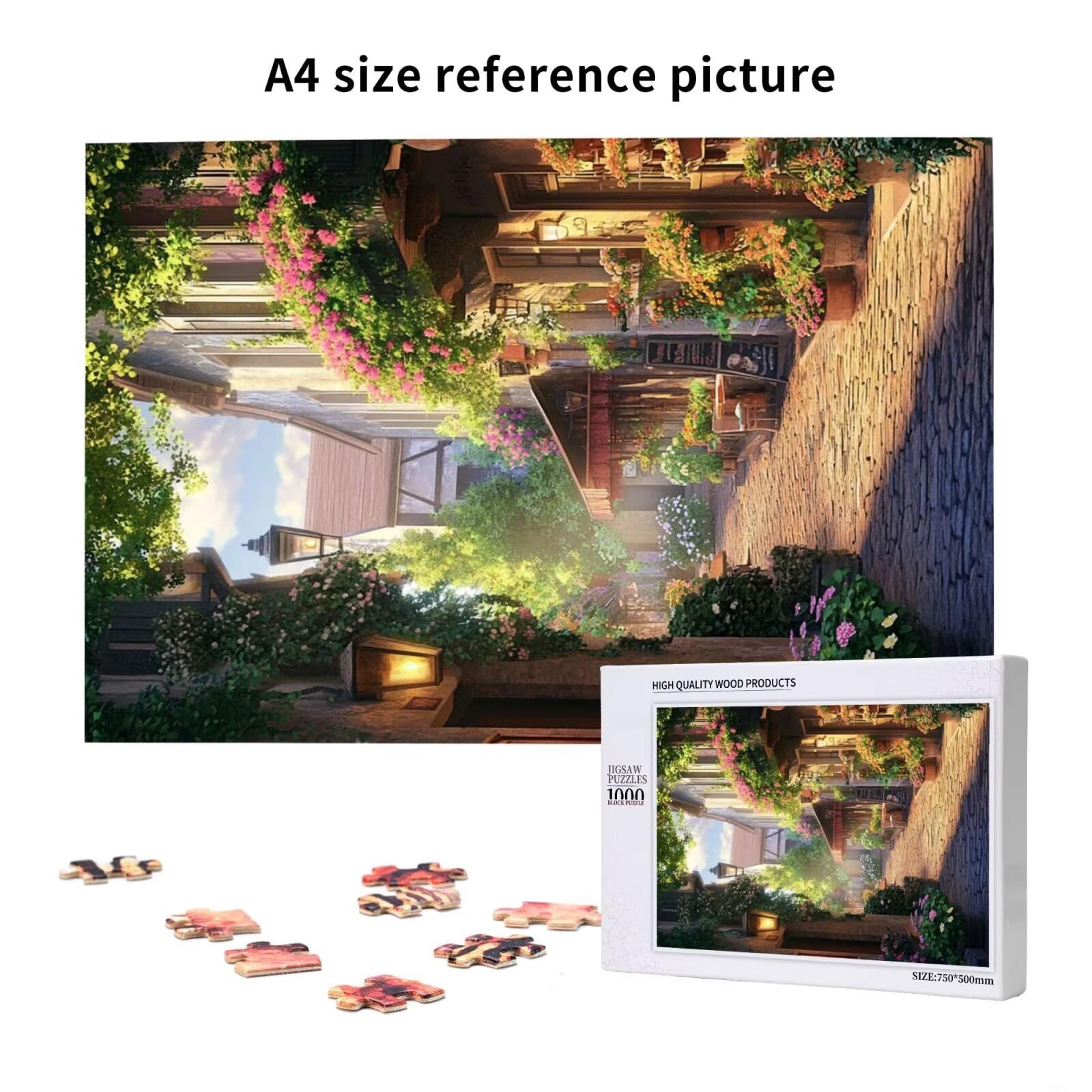 Puzzles Paisaje 1000 Adultos, Puzzle Calle con Cajas y Cartel, Juego Clásico de Puzzle Arte para Entretenimiento Adultos, Regalos de Decoración del Hogar para Pasatiempos Creativos de Mujeres 2T-1860
