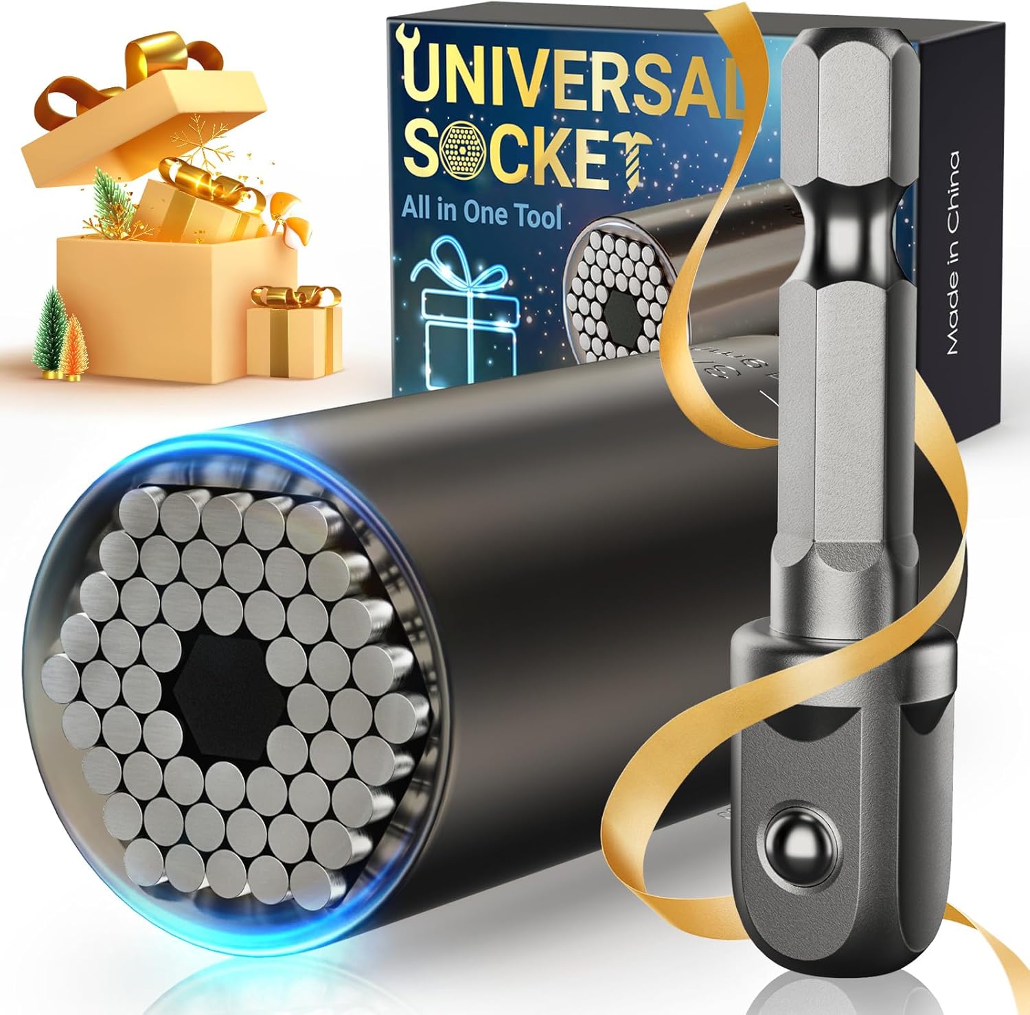 Stocking Stuffers for Men Adults Tools, Super Universal Socket Gifts for Men Grip Socket Set with Power Drill Adapter, Cool Gadgets Christmas Gift for Dad Husband Boyfriend Him Who Have Everything Stocking Stuffers for Men Adults Tools, Super Universal Socket Gifts for Men Grip Socket Set with Power Drill Adapter, Cool Gadgets Christmas Gift for Dad Husband Boyfriend Him Who Have Everything